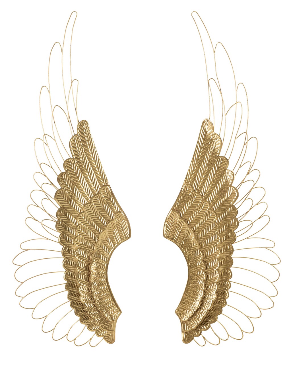 Set 2 decoratiuni de perete, Pair of Wings, Mauro Ferretti, 37 x 105.5 cm, fier, auriu - imagine 7